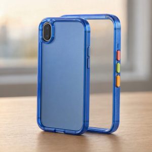Solid Color Clear Case with Colorful Buttons for a Pop of Contrast