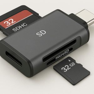 USB C SD and Micro SD Card Reader for Dual Slot Data Transfer