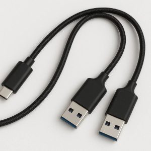 USB C to Dual USB A Charging Cable for Powering Two Devices Simultaneously