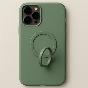 Solid Color Phone Case with Magnetic Ring Stand for Hands Free Viewing